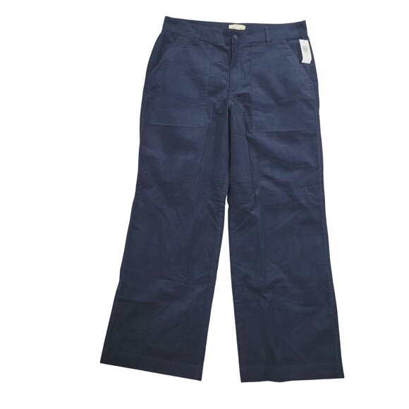 NEW Original Weatherproof Vintage Corduroy Womens 12 Navy Wide-Leg Pants // 25CT - Picture 1 of 8